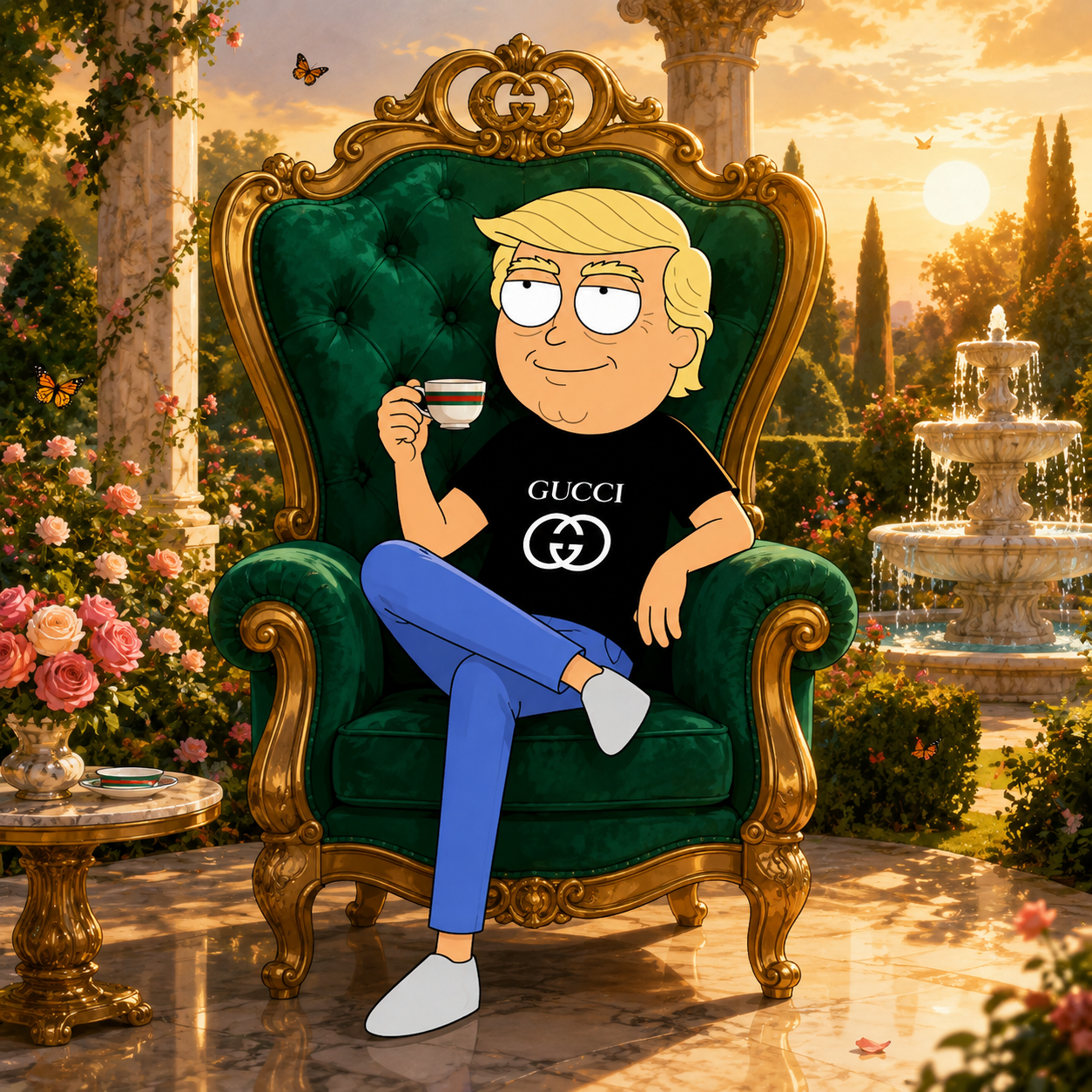 Garden throne scene